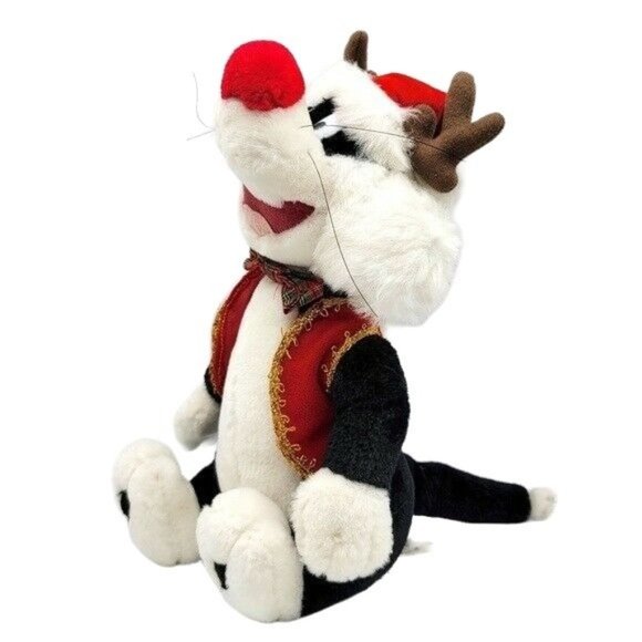 VTG Looney Tunes Santa Sylvester Cat Plush 13" Reindeer Antlers Christmas Warner - Picture 1 of 12